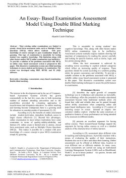 An Essay- Based Examination Assessment Model Using