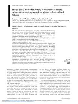 Energy drinks and other dietary supplement use among adolescents