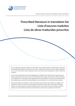 Prescribed Literature in Translation