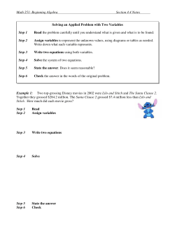 Math 251: Beginning Algebra Section 4.4 Notes Example 1: Two top
