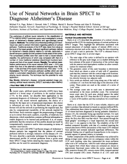Use of Neural Networks in Brain SPECT to Diagnose Alzheimer`s