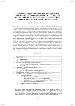 Fisheries Subsidies under the Trans