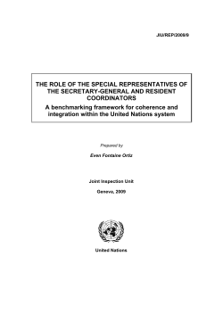 The role of the Special Representatives of the Secretary