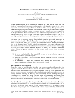 Neo-liberalism and educational reform in Latin America