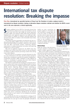 19 January 2016 International Tax Review, February 2016