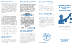 JDP-CL-112, New 2/10, Information about Short Calendars