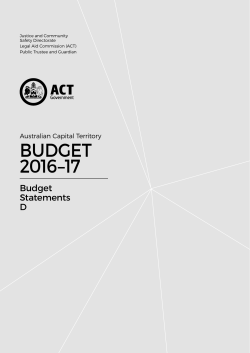 Budget Statements D - ACT Department of Treasury