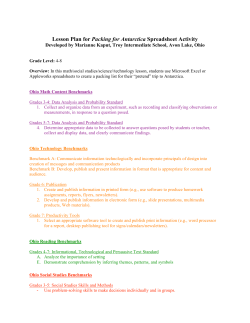 Lesson Plan for Packing for Antarctica Spreadsheet Activity