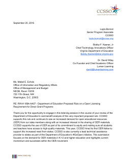 CCSSO`s full submission - Council of Chief State School Officers