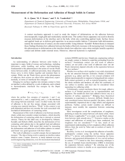 Measurement of the Deformation and Adhesion of Rough Solids in