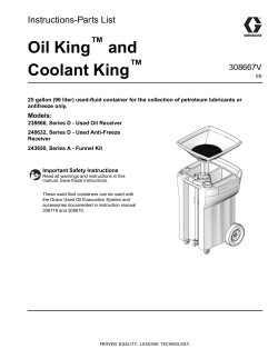 308667V Oil King and Coolant King, Instructions - Parts