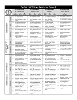 Cy-Fair ISD Writing Rubric for Grade 2