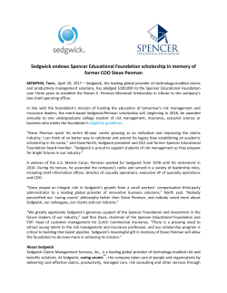 Sedgwick endows Spencer Educational Foundation scholarship in