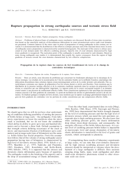 Rupture propagation in strong earthquake sources and tectonic