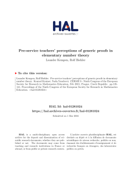 Pre-service teachers` perceptions of generic proofs in