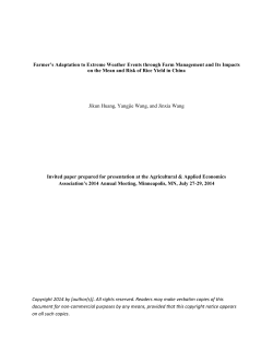 Farmer`s Adaptation to Extreme Weather Events