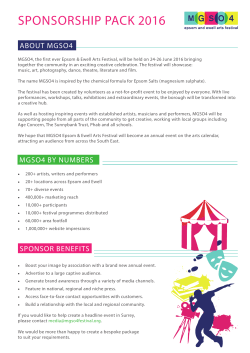 sponsorship pack 2016 - Epsom and Ewell Arts Festival