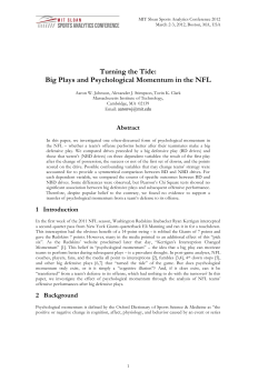 Turning the Tide: Big Plays and Psychological Momentum in the NFL