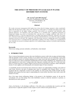 The effect of pressure on leakage in water