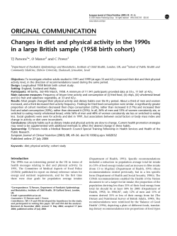 Changes in diet and physical activity in the 1990s in a large British