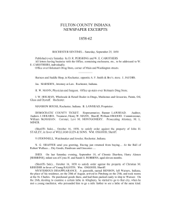 FULTON COUNTY INDIANA NEWSPAPER EXCERPTS 1858-62