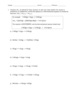 1. Calculate ∆Hrxn (in kJ/mol)