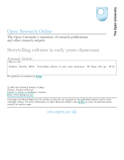 Storytelling cultures in early years classrooms