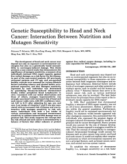 Genetic Susceptibility to Head and Neck Cancer: Interaction