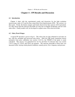 Chapter 4 &ndash; FPI Results and Discussion