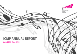 ICMP ANNUAL REPORT - International Confederation of Music
