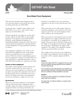 GST/HST Info Sheet - Publications du gouvernement du Canada
