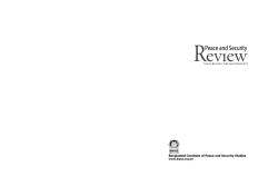 Peace and Security Review Vol 5, No 10 (2013)