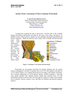 Surface Water Assessment of Three Louisiana Watersheds