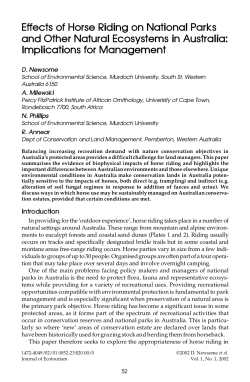 Effects of Horse Riding on National Parks and Other