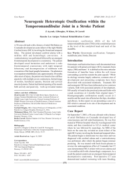 Neurogenic Heterotopic Ossification within the Temporomandibular
