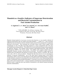Mannitol as a Sensitive Indicator of Sugarcane