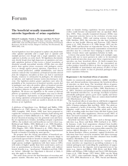 The beneficial sexually transmitted microbe