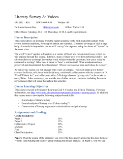 Literary Survey A: Voices