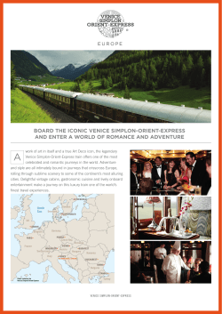 BOARD THE ICONIC VENICE SIMPLON-ORIENT