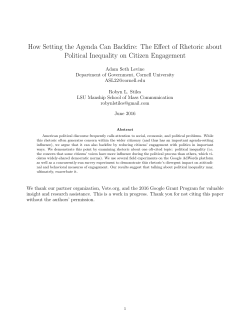 How Setting the Agenda Can Backfire: The Effect of Rhetoric about