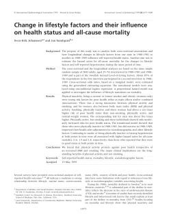 Change in lifestyle factors and their influence on health status and