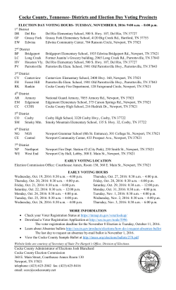 Cocke County, Tennessee- Districts and Election Day Voting Precincts