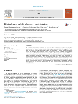 Effects of water on light oil recovery by air injection