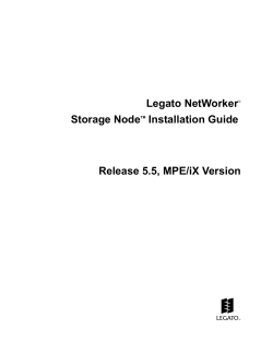 Legato NetWorker ClientPak and Storage Node for MPE/iX