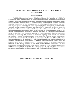 FY2012 Continuing Disclosure