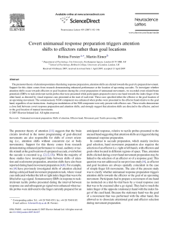 Covert unimanual response preparation triggers attention shifts to