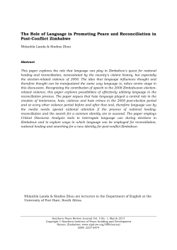 The Role of Language in Promoting Peace and Reconciliation in