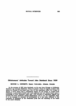 Oklahomans` Attitudes Toward John Steinbeck Since 1939