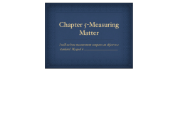 Chapter 5-Measuring Matter - Woodland Christian School