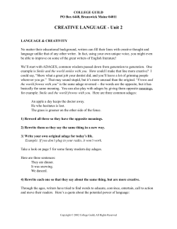 Creative Language Unit 2